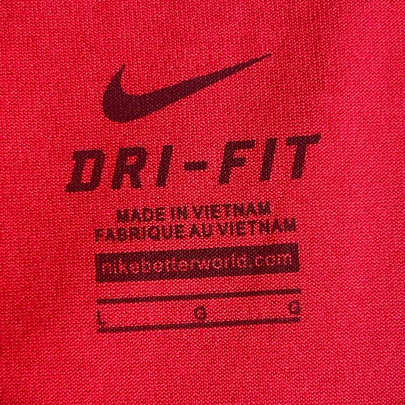 Nike Shirt Mens Large Red Just Do It Warriors Tee Dri-fit Short Sleeve - Picture 6 of 13